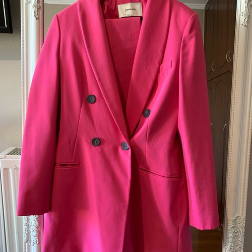 Stradivarius fuchsia blazer dress shirt long size S like new