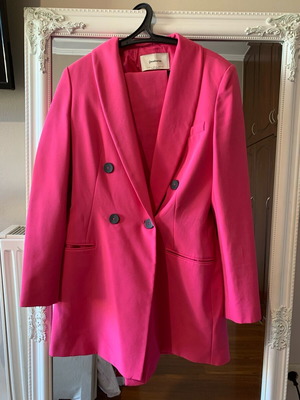 Stradivarius fuchsia blazer dress shirt long size S like new