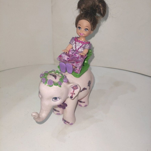 Barbie Island Princess Kelly doll&Tika purple elephant 2007 like new
