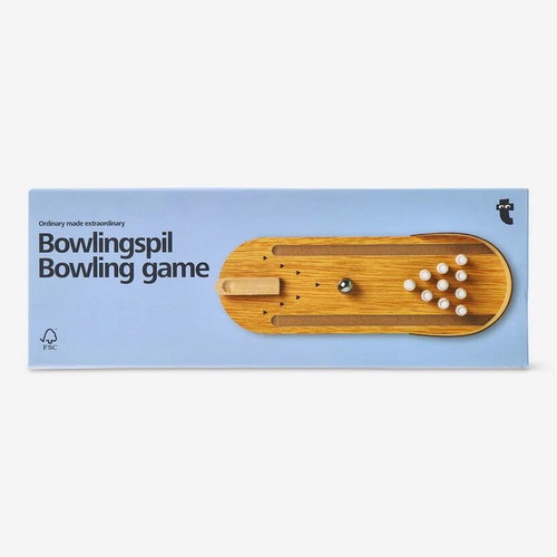 Wooden bowling game new, compact and portable
