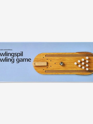 Wooden bowling game new, compact and portable