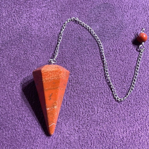 Pendulum made of red jasper authentic stone