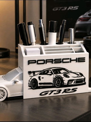 Porsche 911 GT3 RS λευκή και μαύρη μολυβοθήκη γραφείου