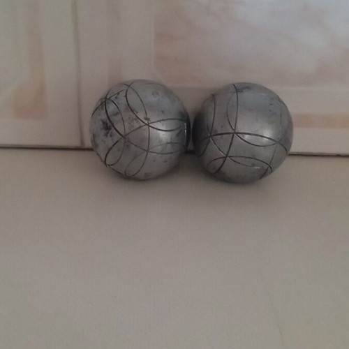 Petanque balls used, set of two