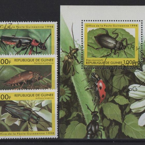 Guinea 1998 Beetles stamps mint condition complete set