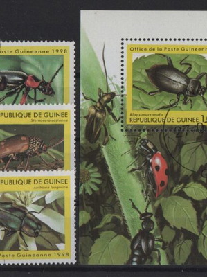 Guinea 1998 Beetles stamps mint condition complete set