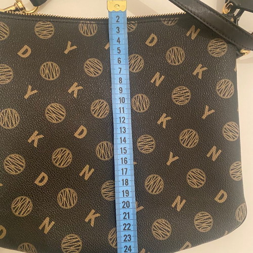 DKNY messenger leather bag like new, black and brown