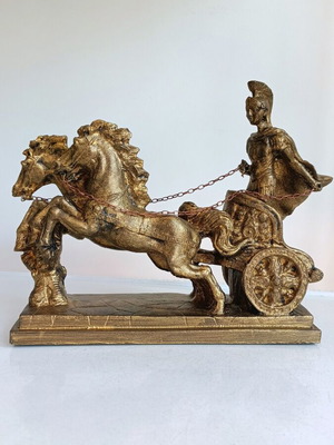 Roman warrior in chariot sculpture after triumph