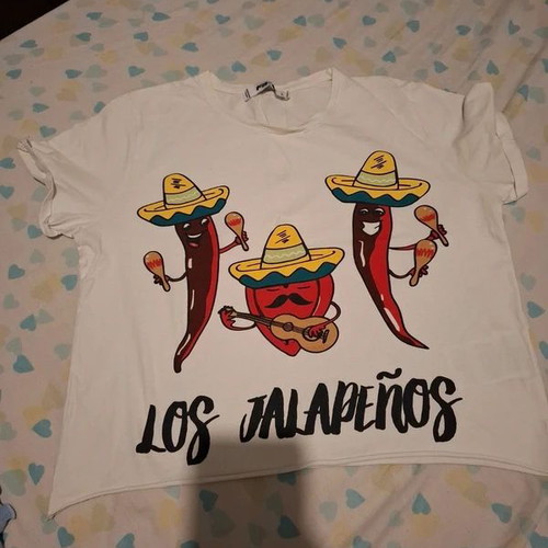 Crop top with Los Jalapeños print