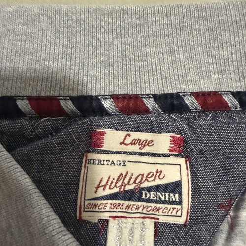 Tommy Hilfiger T shirt used, size L, white and grey