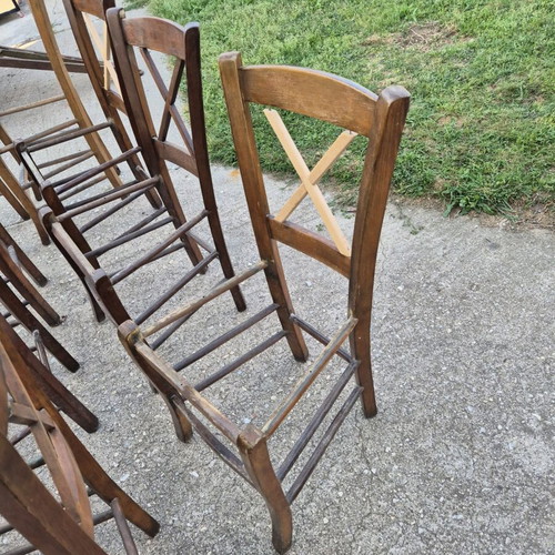 Wooden café chairs used, pack of 8 without seats