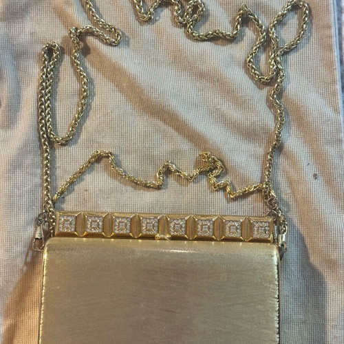 Rodo vintage bag used, gold with decorative stones