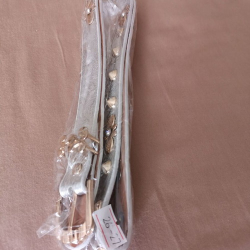 Belt silver with gold details new, size 90