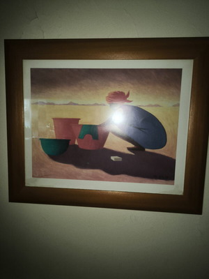 Washer Woman print by Tilly Willis on canvas, like new, framed wood