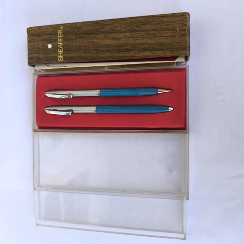 Sheaffer 440 set pen and mechanical pencil like new, blue navy