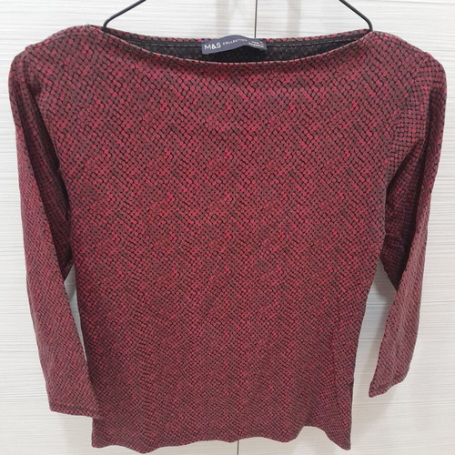 Burgundy elastic blouse Marks & Spencer used, size 36