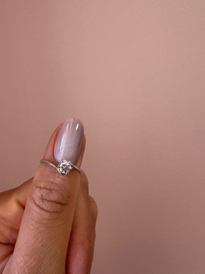 Silver solitaire ring used
