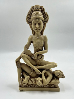 Asian Decorative Deity Statue vintage resin collectible used