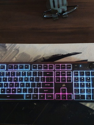 Corsair keyboard wired with Logitech wireless gaming mouse and Asus mousepad like new