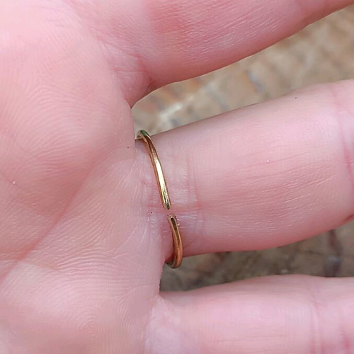 Brass ring with genuine lapis lazuli stone new, adjustable size