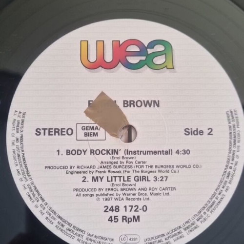 Errol Brown Body Rockin vinyl used