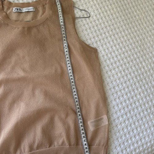 Zara cardigan and blouse set, beige and gold
