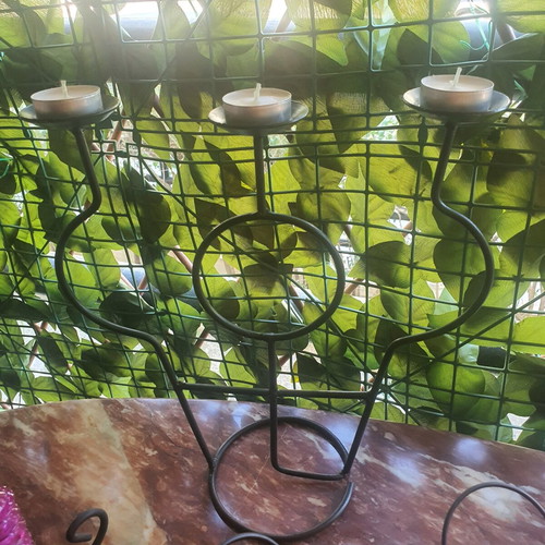 Metal candle holders collection of 6