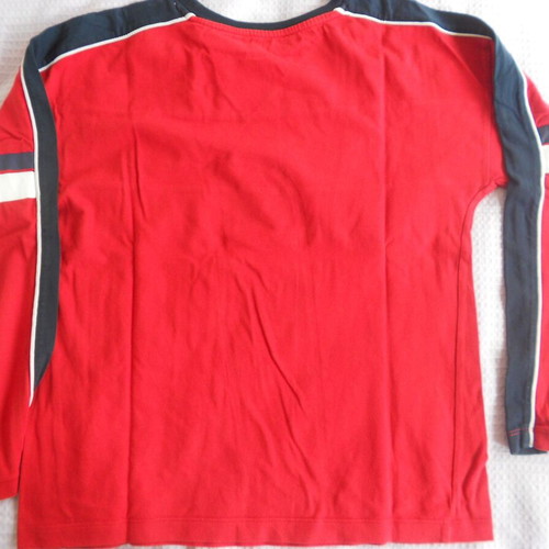 Orchestra long-sleeve children's shirt like new, red with blue details, age 12