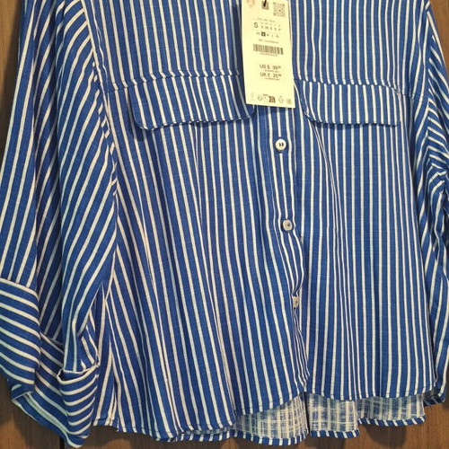 Zara linen shirt small, new, 80% viscose 20% linen, 3/4 sleeves