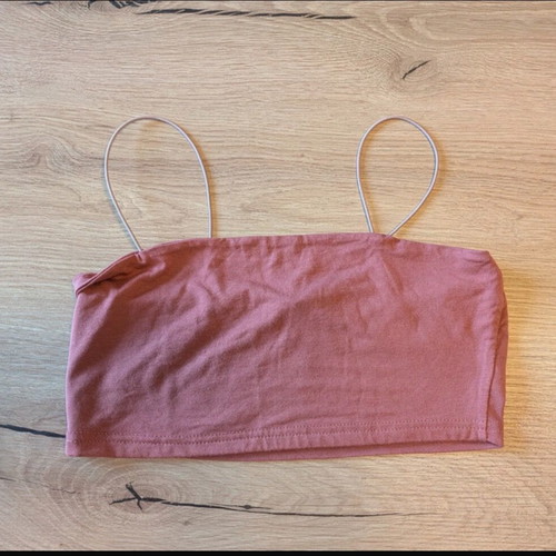 Crop top ροδακινί σαν καινούργιο