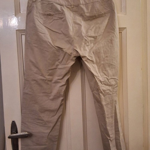 Zara fabric pants used, beige, high-waisted, size M