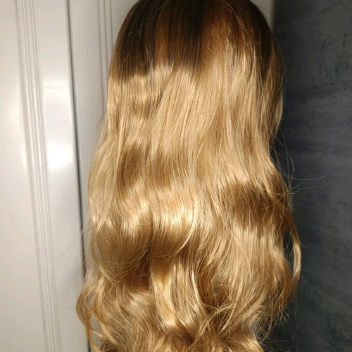 Medium Length Brown Blonde Wig With Waves New