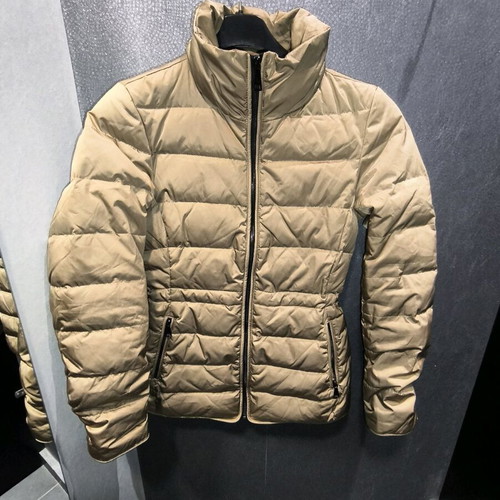 Zara down puffer jacket used, camel and gold colors