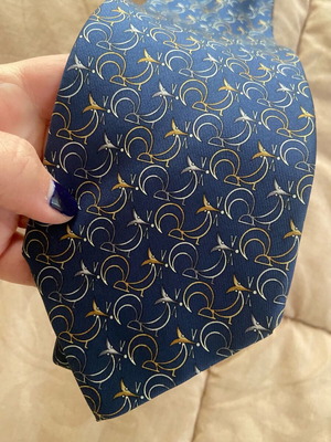 Salvatore Ferragamo vintage tie blue, like new, 100% silk