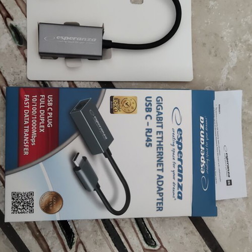 USB-C to RJ45 Gigabit Ethernet Adapter Esperanza like new