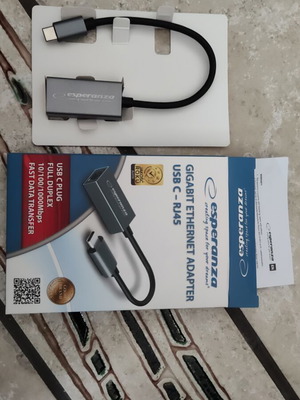 USB-C to RJ45 Gigabit Ethernet Adapter Esperanza like new