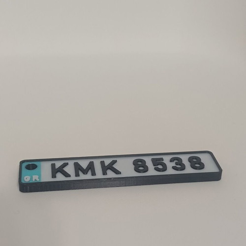 Custom car license plate keychain, new, turquoise multicolor