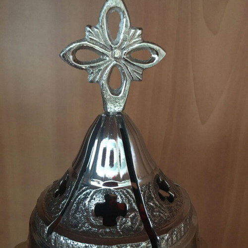 Tabletop nickel-plated brass lamp new