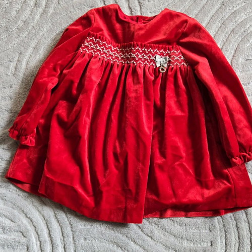 Mayoral velvet red dress like new, 12 months