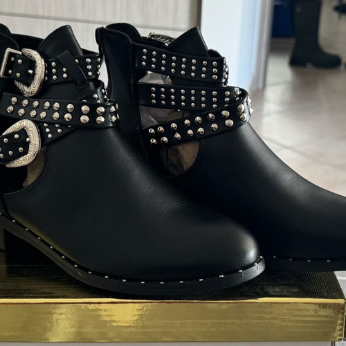 Casual boots with studs new, size 37, black