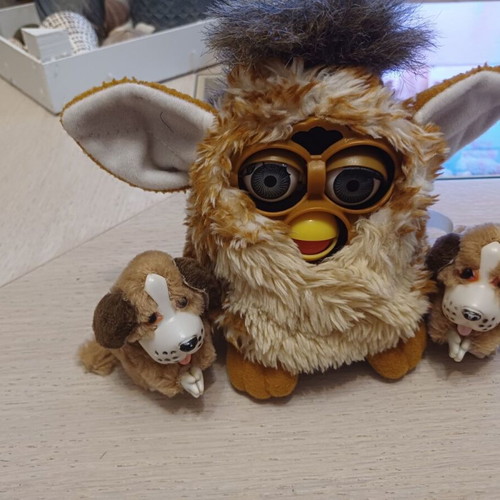 Furby doll with 2 dogs used, decorative set