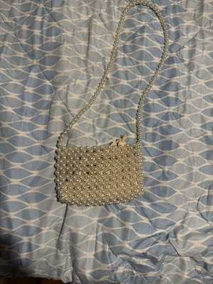 Zara mini pearl bag new, crossbody white
