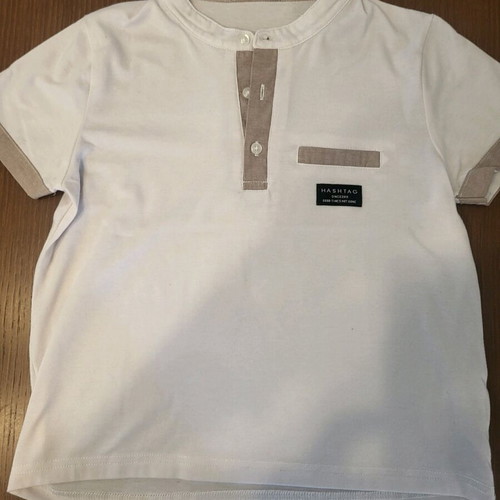Hashtag boys' set size 6 like new, white and light brown