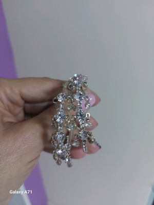 Earrings hoops with rhinestones like new