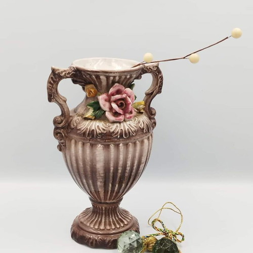 Capodimonte vase used, vintage, handmade, made in Italy