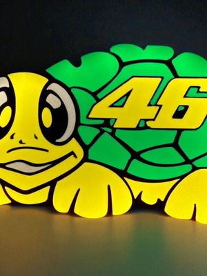 3D Printed Lightbox "Turtle 46" new, fan art Valentino Rossi LED decoration
