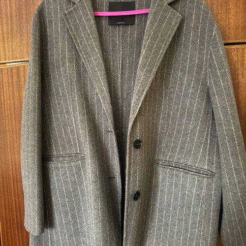 Massimo Dutti wool blend jacket new, grey with subtle stripe
