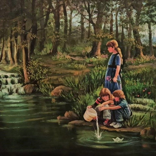 Signed oil painting on canvas with frame like new