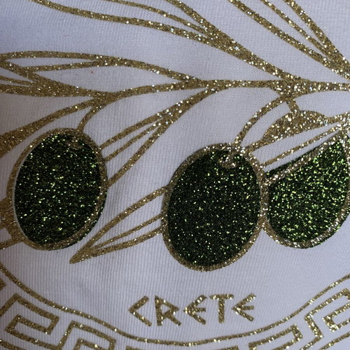 T-shirt from Crete new, size M, white with glitter design