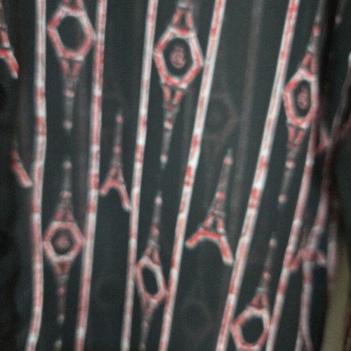 Gaëlle Paris Sheer Shirt New, Size L, Black and Red